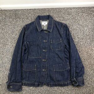 Uniqlo x Ines De La Fressange Jacket Denim Metal Button Up Blue Womens XXS